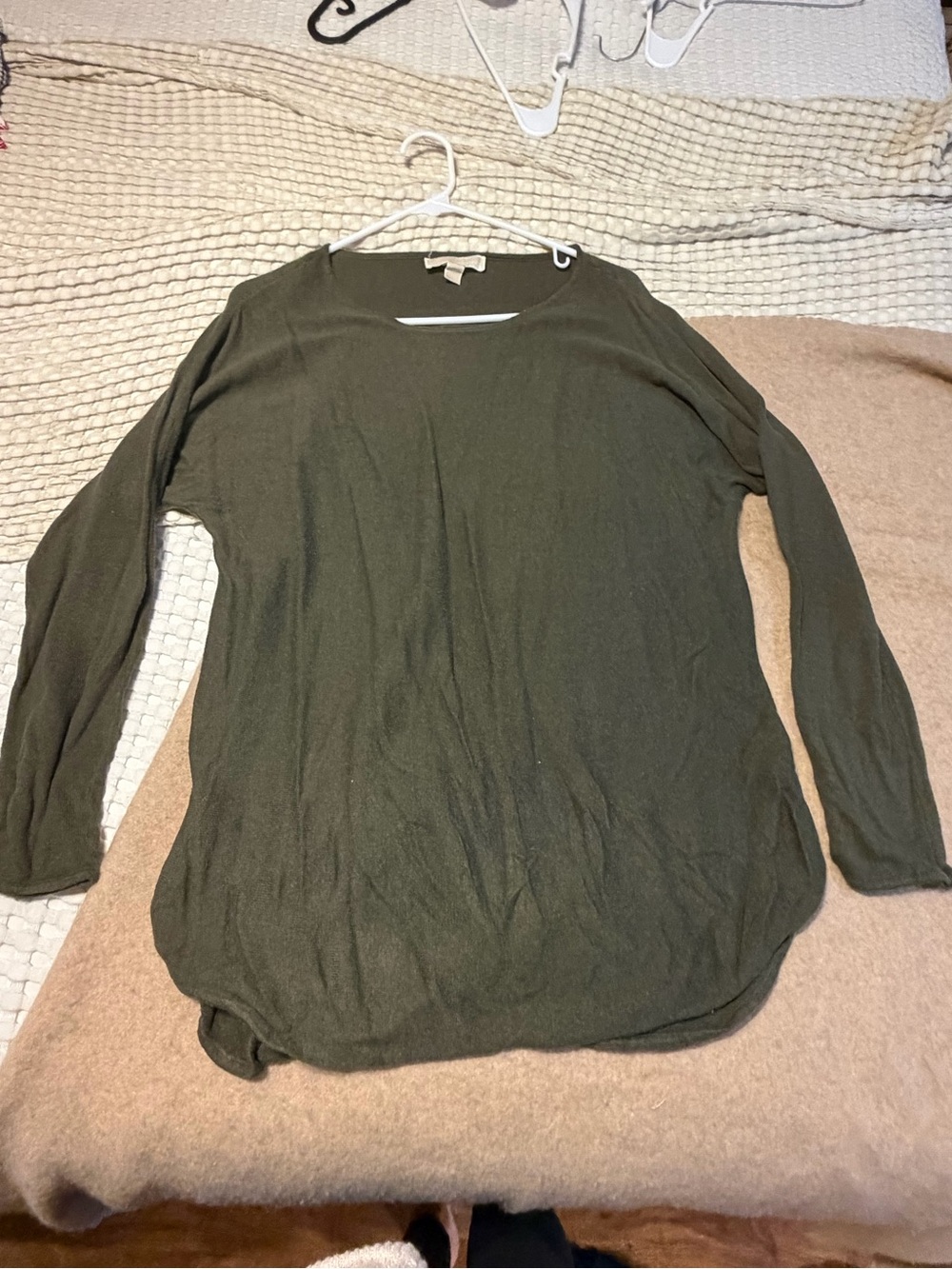 MICHAEL Michael Kors Olive Green Long Sleeve Lightweight Top